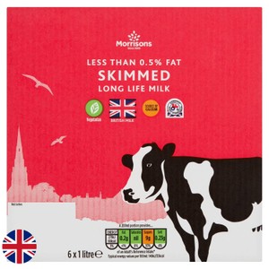Morrisons Long Life British Skimmed Milk