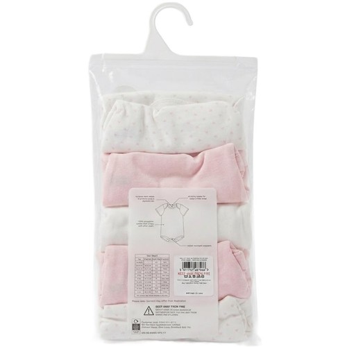 Nutmeg 6-9 Months Baby Pink Short Sleeve Bodysuits  