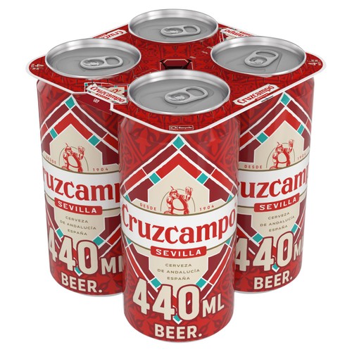Cruzcampo Sevilla Lager Beer Cans 4 x 440ml