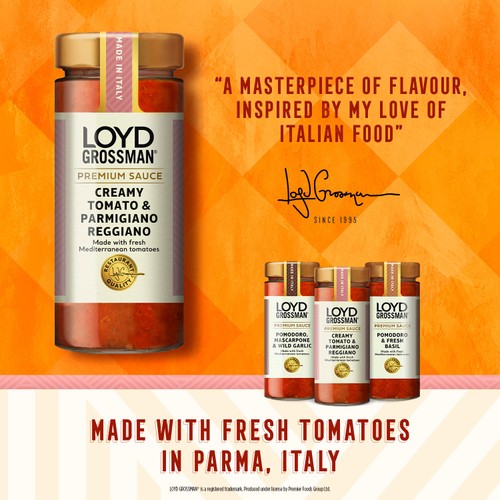 Loyd Grossman Creamy Tomato & Parmigiano Reggiano Tomato Pasta Sauce 290g