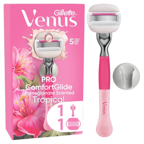 Gillette Venus Comfortglide Tropical With Pomegranate Platinum Razor