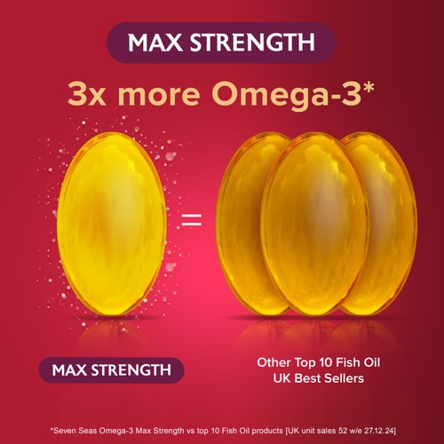 Seven Seas Omega-3 Fish Oil Max Strength with Vitamin D Capsules