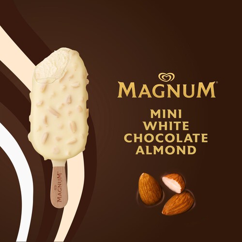 Magnum Mini White Chocolate & White Chocolate Almond Ice Cream Sticks 