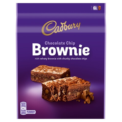 Cadbury Chocolate Chip Brownie 6 pack