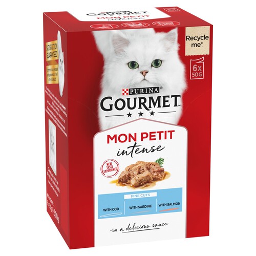 Gourmet Mon Petit Fish Variety Cod, Sardine, Salmon Wet Cat Food