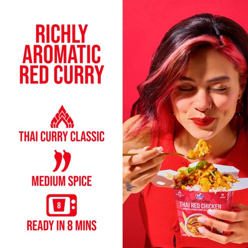 Kitchen Joy Thai Red Chicken Aromatic Coconut Curry With Jasmine Rice 350g