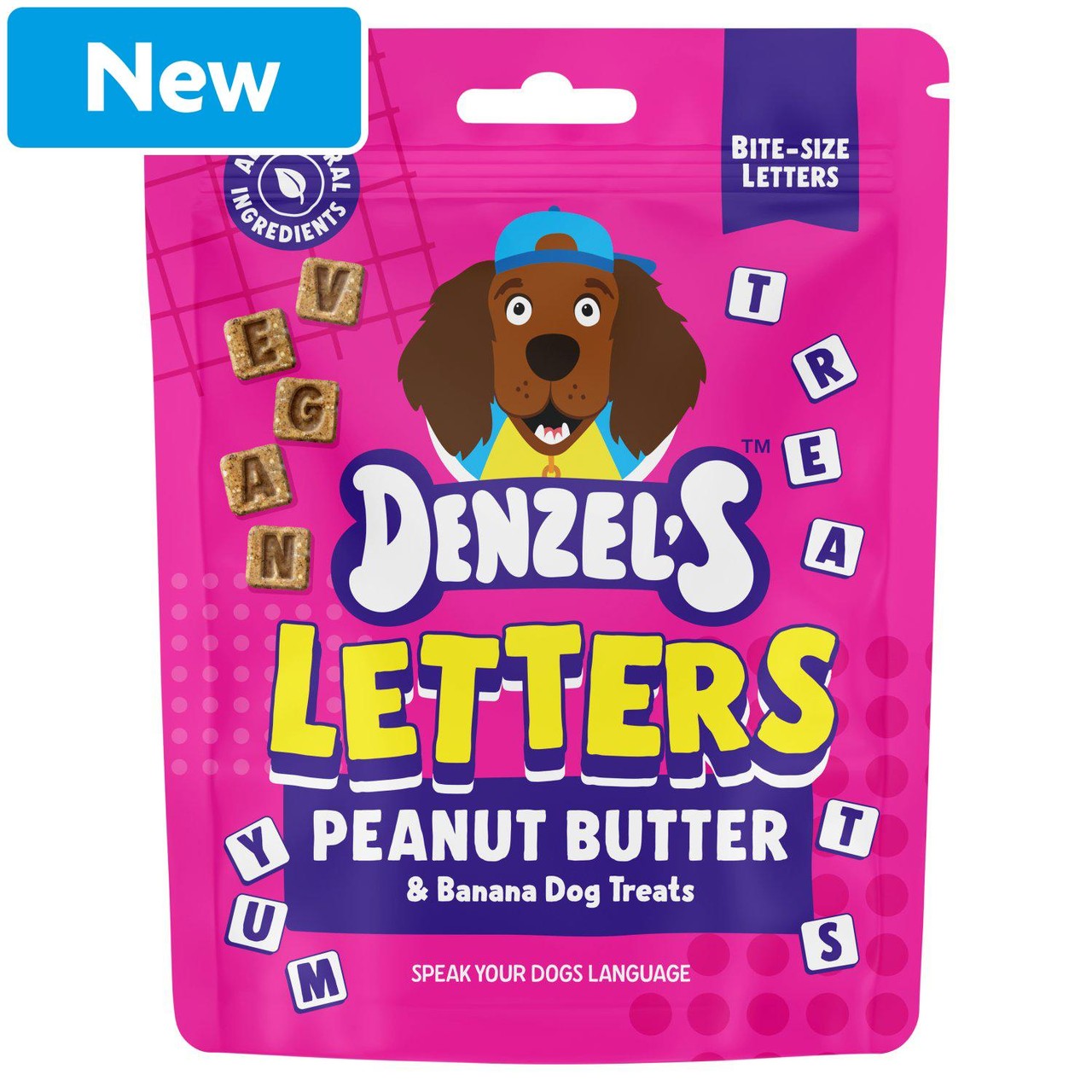 Denzel's Letters Peanut Butter & Banana Dog Treats