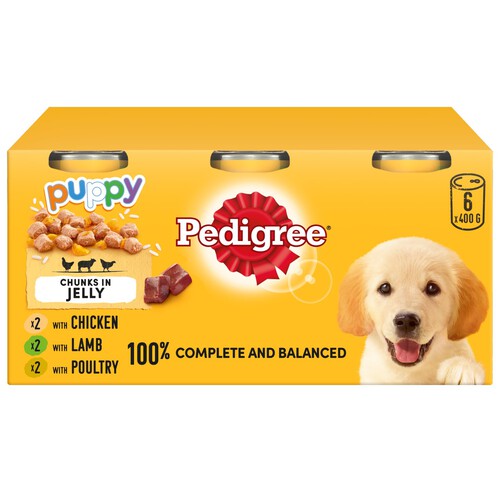 Pedigree Puppy Wet Dog Food Tins Mixed In Jelly