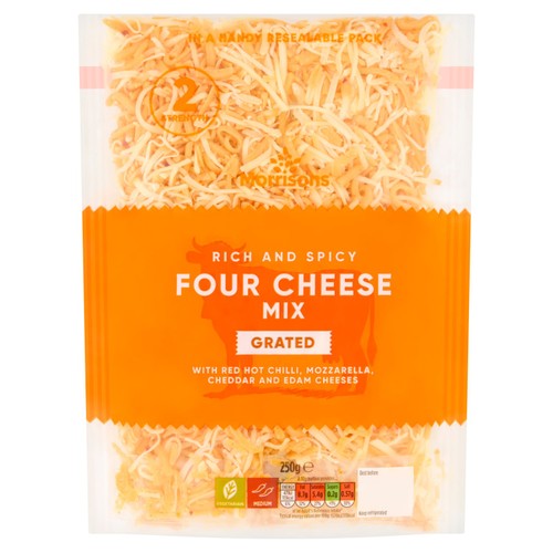 Morrisons Spicy Four Cheese Grated Mix 250g