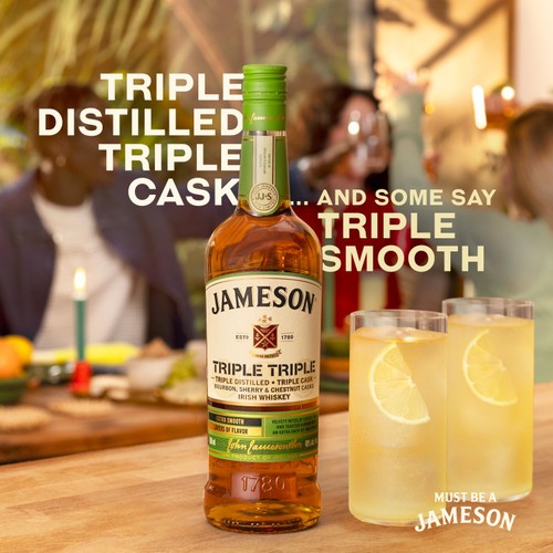 Jameson Triple Triple Blended Irish Whiskey (Abv 40%) 70cl