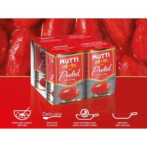 Mutti Peeled Whole Plum Tomatoes 4x400g