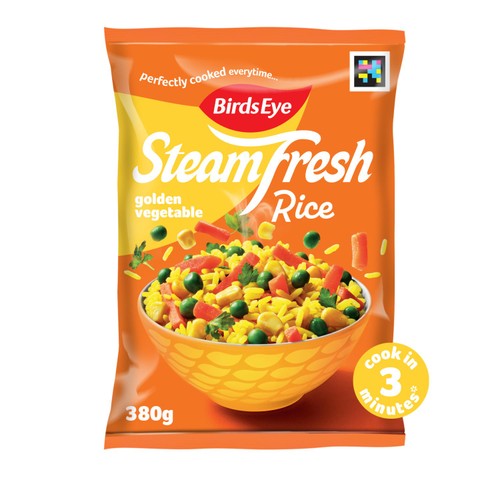Birds Eye Steamfresh 2 Golden Vegetable Rice Steam Bags 380g