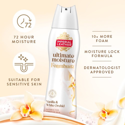 Imperial Leather Ultimate Moisture Vanilla & White Orchid Foamburst 200ml