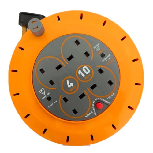 Morrisons 4 Way 13A Cassette Cable Reel