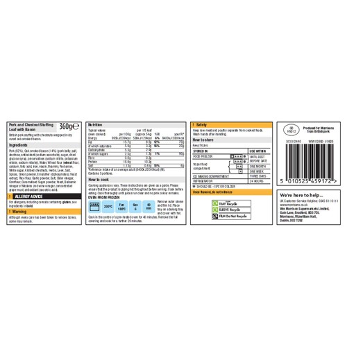 Morrisons The Best Pork Stuffing Loaf 360g
