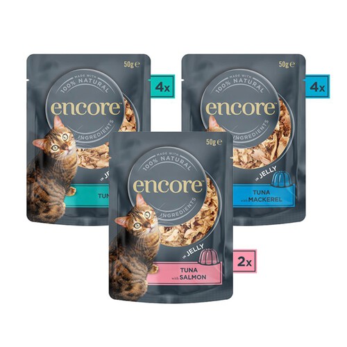 Encore Cat Pouch Fish Selection In Jelly 