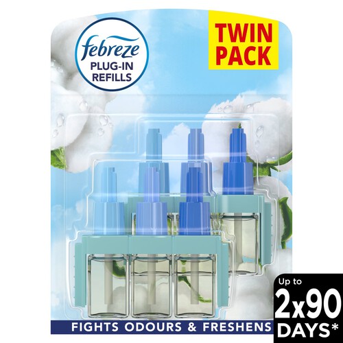 Febreze 3Volution Air Freshener Cotton Fresh Plug In Refills Twin Pack