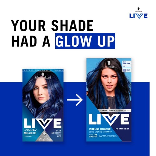 LIVE Intense Colour Permanent Hair Dye U67 Blue Mercury