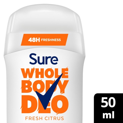 Sure Women Fresh Citrus Whole Body Deodorant Stick 48h Odour Control   50ml