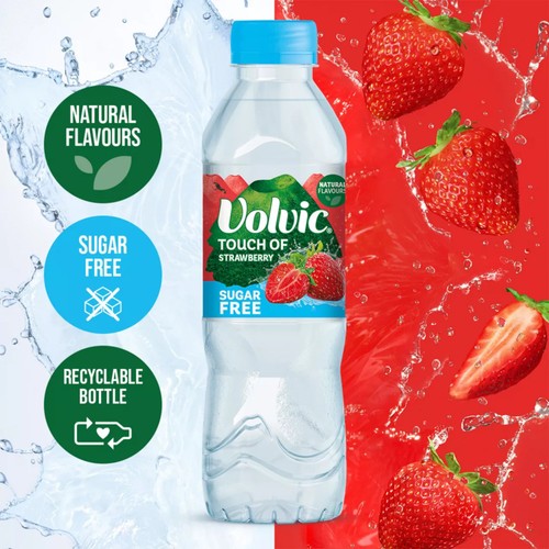 Volvic Touch Of Fruit Sugar Free Strawberry Flavoured Water 6X500ML