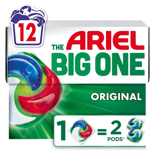Ariel The Big One Pods Original Washing Liquid Capsules 12 Washes