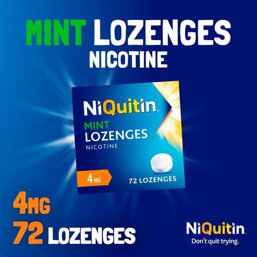 NiQuitin Mint Lozenge - 4mg, 72 Nicotine Lozenges -Stop Smoking Aid
