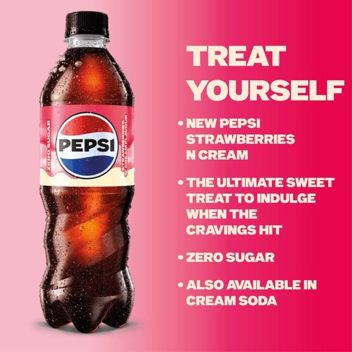 Pepsi Zero Sugar Strawberries And Cream Flavour 500ml