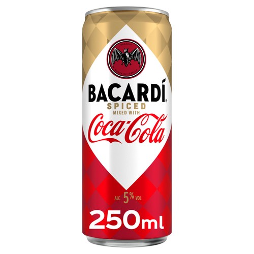 Bacardi Spiced Mixed with  Coca -Cola   250ml