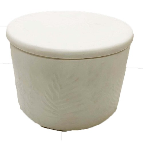 Nutmeg Home Habitation Fern Embossed Ceramic Multi Wick Candle