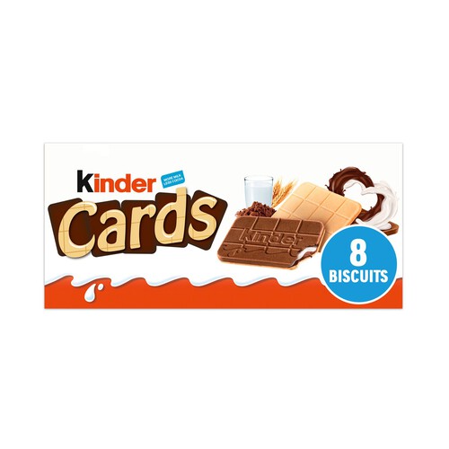 Kinder Cards Chocolate and Milk Wafer Biscuit Multipack