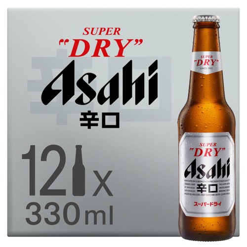 Asahi Super Dry Beer Lager Bottles 12x330ml