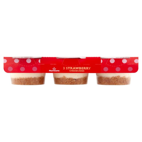 Morrisons 3 Strawberry Cheesecakes 