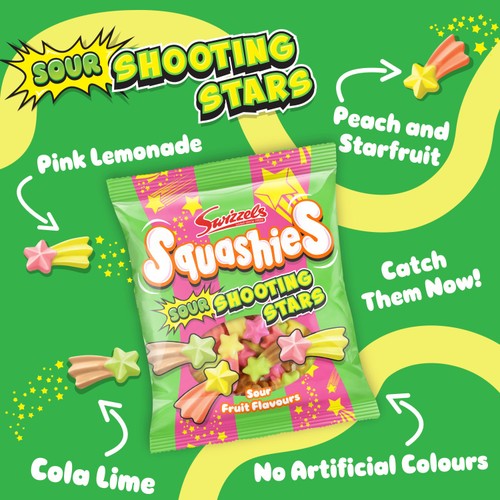 Swizzels Squashies Sour Shooting Stars 100g