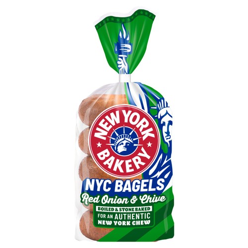 New York Bakery Co. Red Onion & Chive Bagels