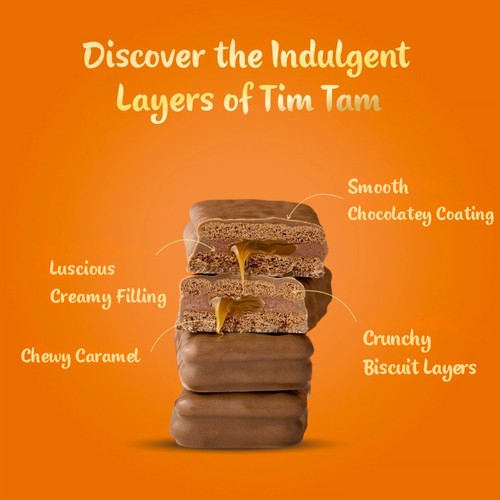 Arnotts Tim Tam Chewy Caramel Milk Chocolatey Biscuits  9 Pack