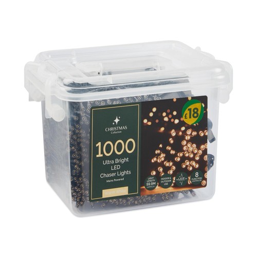 Morrisons 1000 Warm White Led Chaser Lights