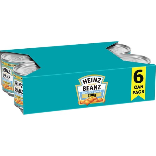 Heinz No Added Sugar Baked Beans in Rich Tomato Sauce 6 x 200g