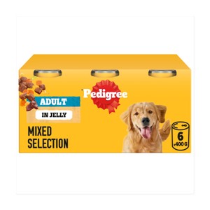 PEDIGREE Adult Wet Dog Food Mixed Selection in Jelly 6 x 400g Tin Can