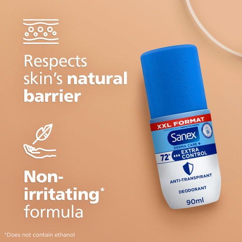 Sanex Derma Care Extra Control 72-Hour Apd Roll-On Deodorant 