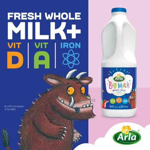 Arla Big Milk Fresh Whole Milk 2L Vitamin Enriched for kids 1+