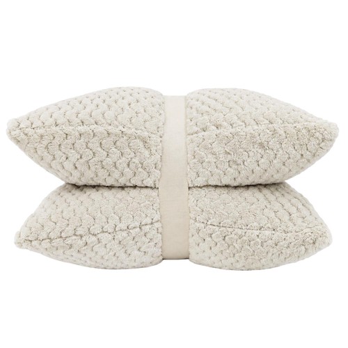 Morrisons Diamond Fleece Cushion 2 Pcs Pack With Zipper Cream