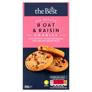 Morrisons The Best All Butter 8 Oat & Raisin Cookies 200g