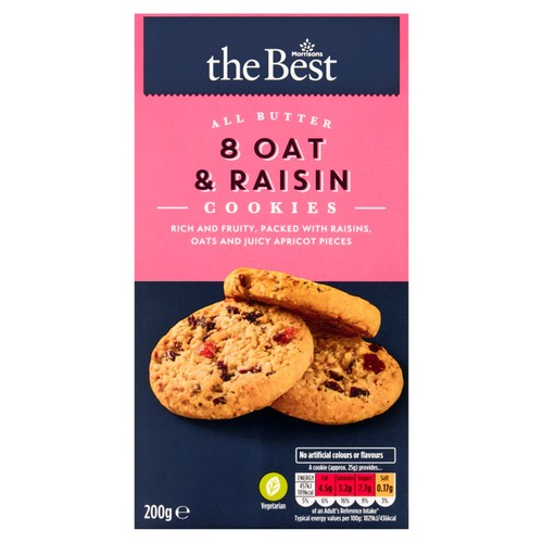 Morrisons The Best All Butter 8 Oat & Raisin Cookies 200g