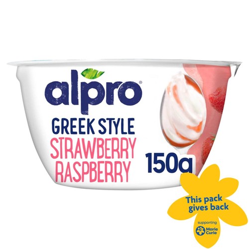 Alpro Greek Style Strawberry Raspberry Yoghurt Alternative 150g