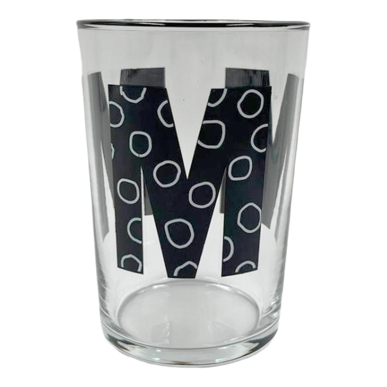 Nutmeg Home Alphabet Glass M And Black Rim 510ml