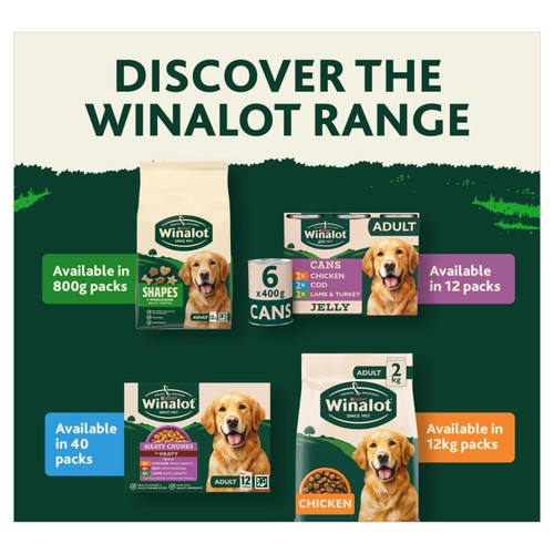 Winalot Cod In Gravy Wet Dog Food  6 x 400g