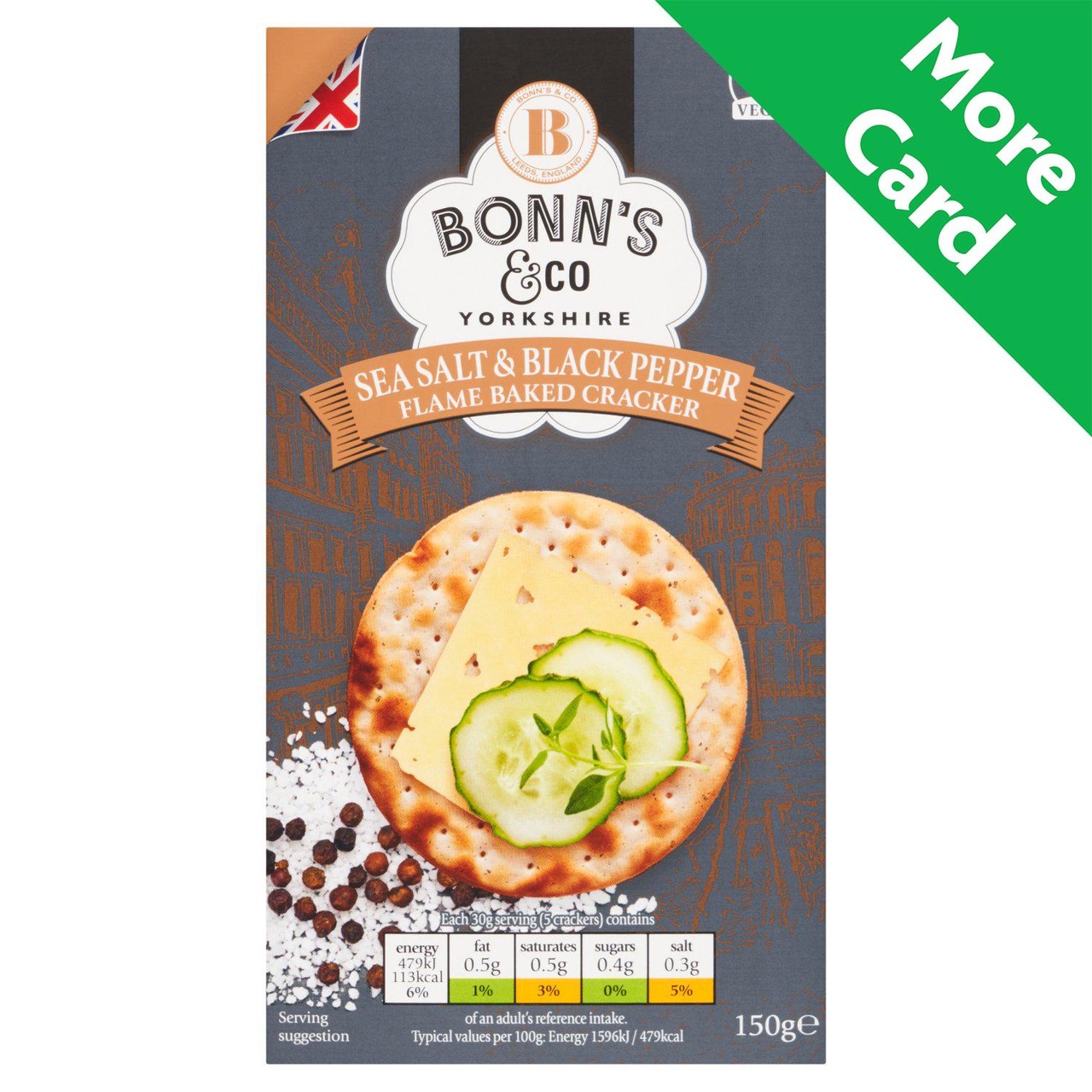 Bonn's & Co Sea Salt & Black Pepper Flamed Baked Crackers 150g