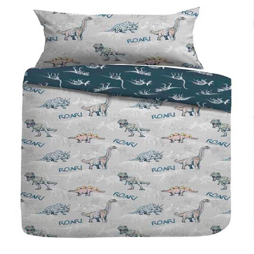 Nutmeg Home Easy Care Dino-Snore Duvet Set Single