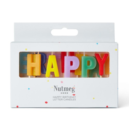 Nutmeg Rainbow Happy Birthday Letter Candles