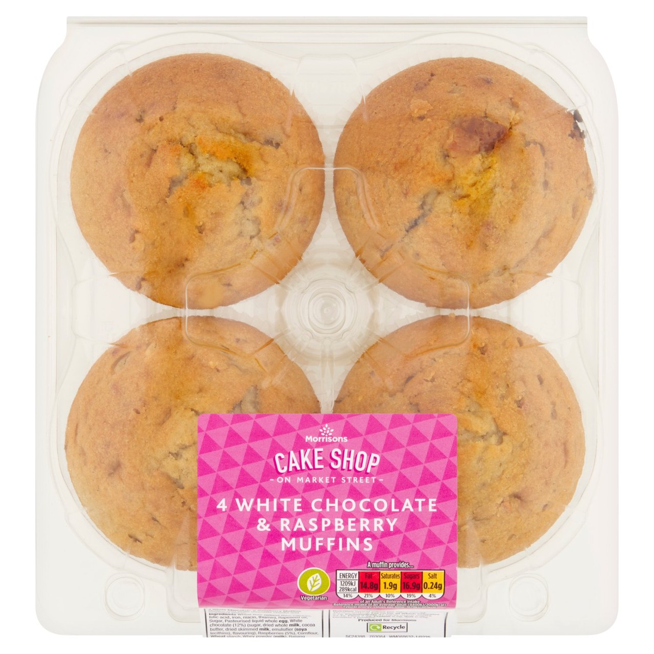 Morrisons Raspberry & White Chocolate Muffins